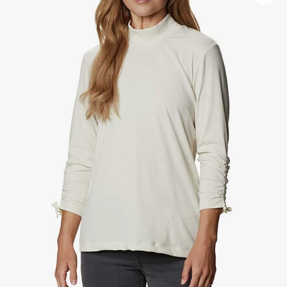 Columbia Firwood Ribbed Knit 3/4 Sleeve Mock Neck Top Medium - Picture 1 of 16
